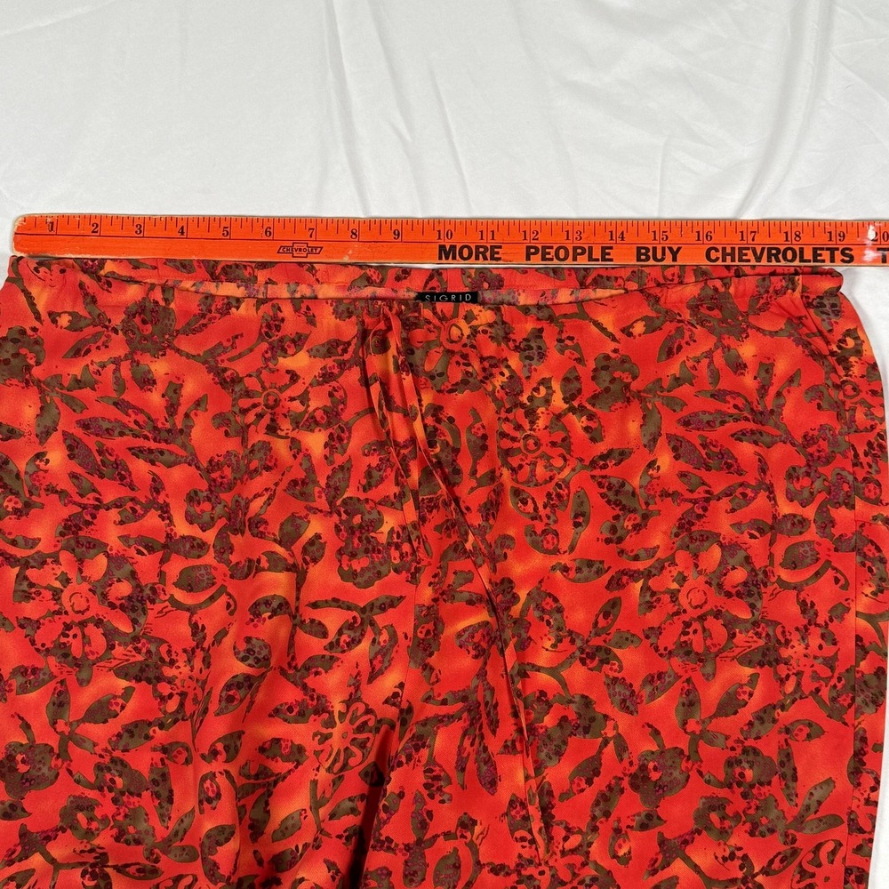 Sigrid Olsen Large Pants Silk Floral Wide Leg Resort Cruise Vacation Boho Ombre - Picture 6 of 10